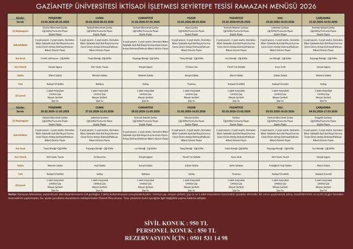 Seyirtepe Ramazan Menüsü