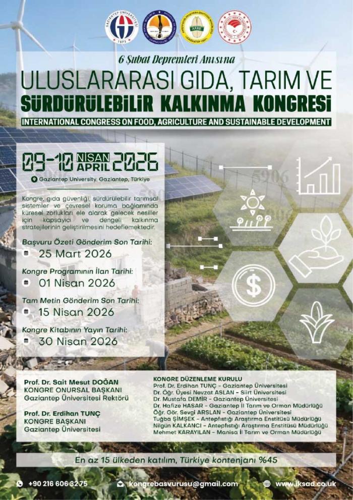 Uluslararası Gıda, Tarım ve Sürdürülebilir Kalkınma Kongresi