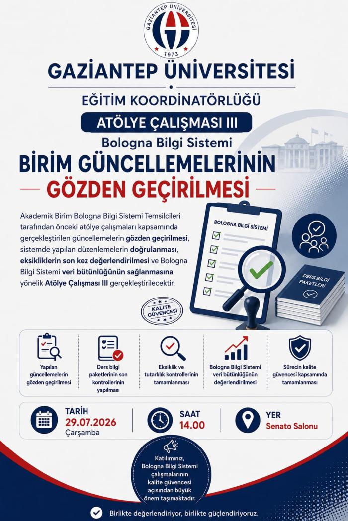 Bologna Bilgi Sistemi Atölye Çalışması III