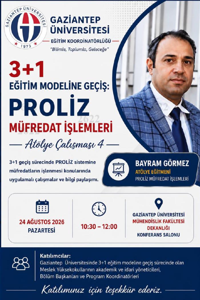 3+1 Eğitim Modeline Geçiş- PROLİZ Müfredat İşlemleri