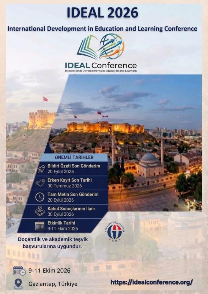 IDEAL 2026 Uluslararası Eğitim ve Öğrenme Gelişimi Konferansı