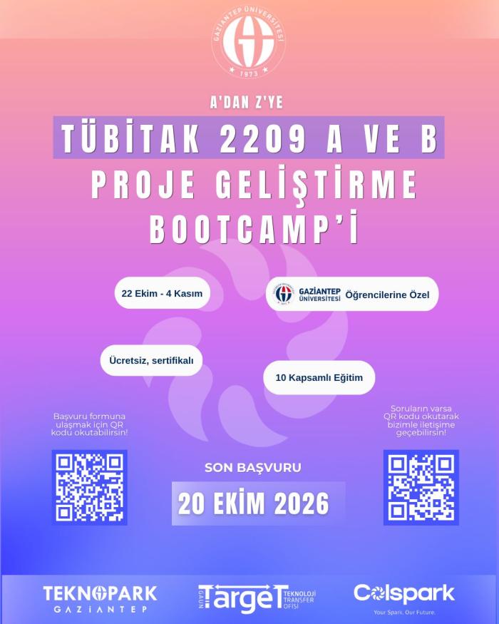 Tübitak 2209 A ve B Proje Geliştirme Bootcamp'i